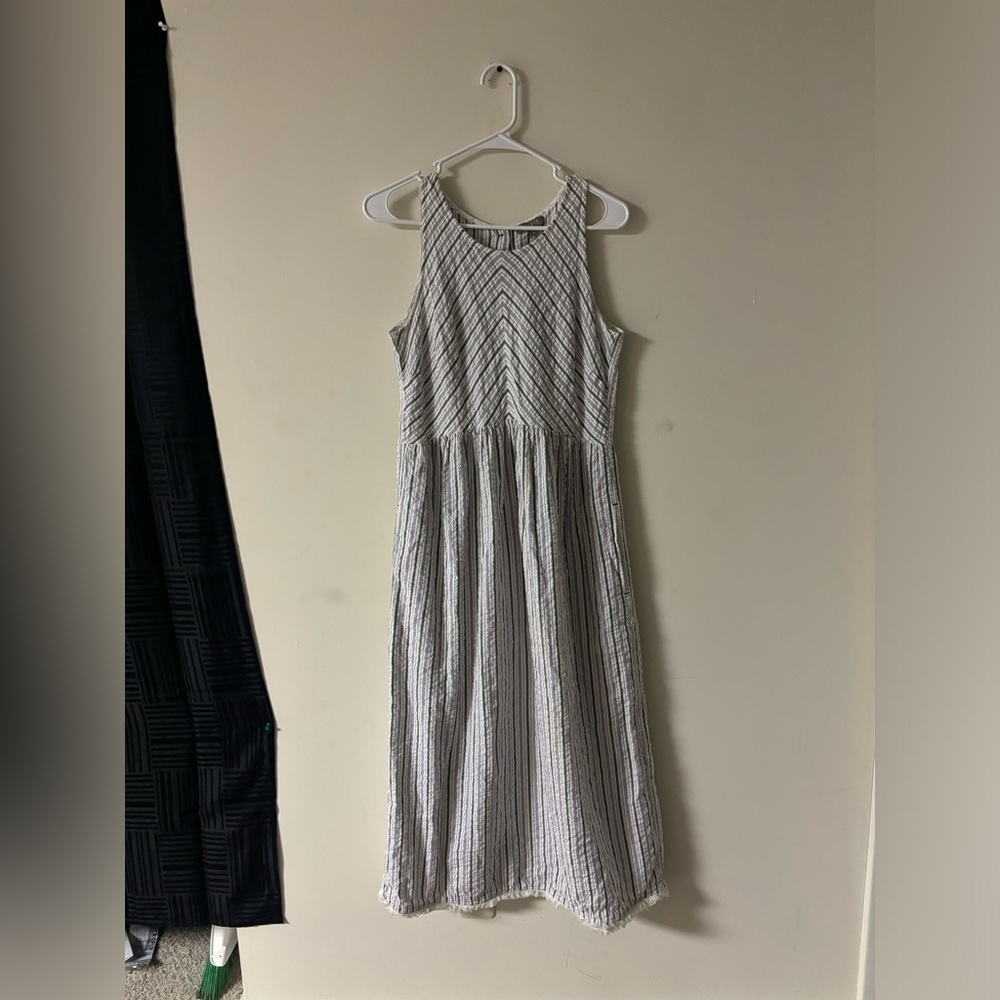 Lilia Striped Maxi Dress Small Sleeveless Pocket Dress Boho Cottagecore